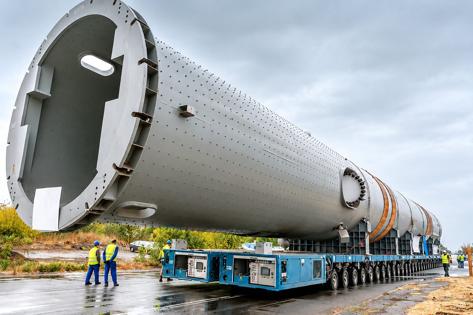 Heavy and oversized project cargo being handled at port